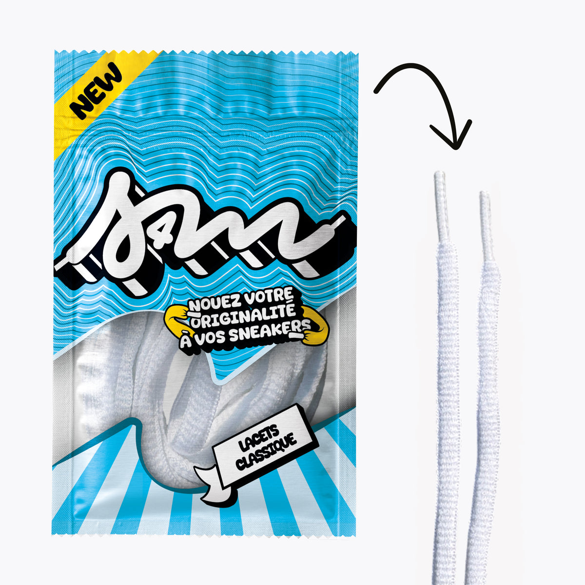 LACETS CLASSIC ROND BLANC