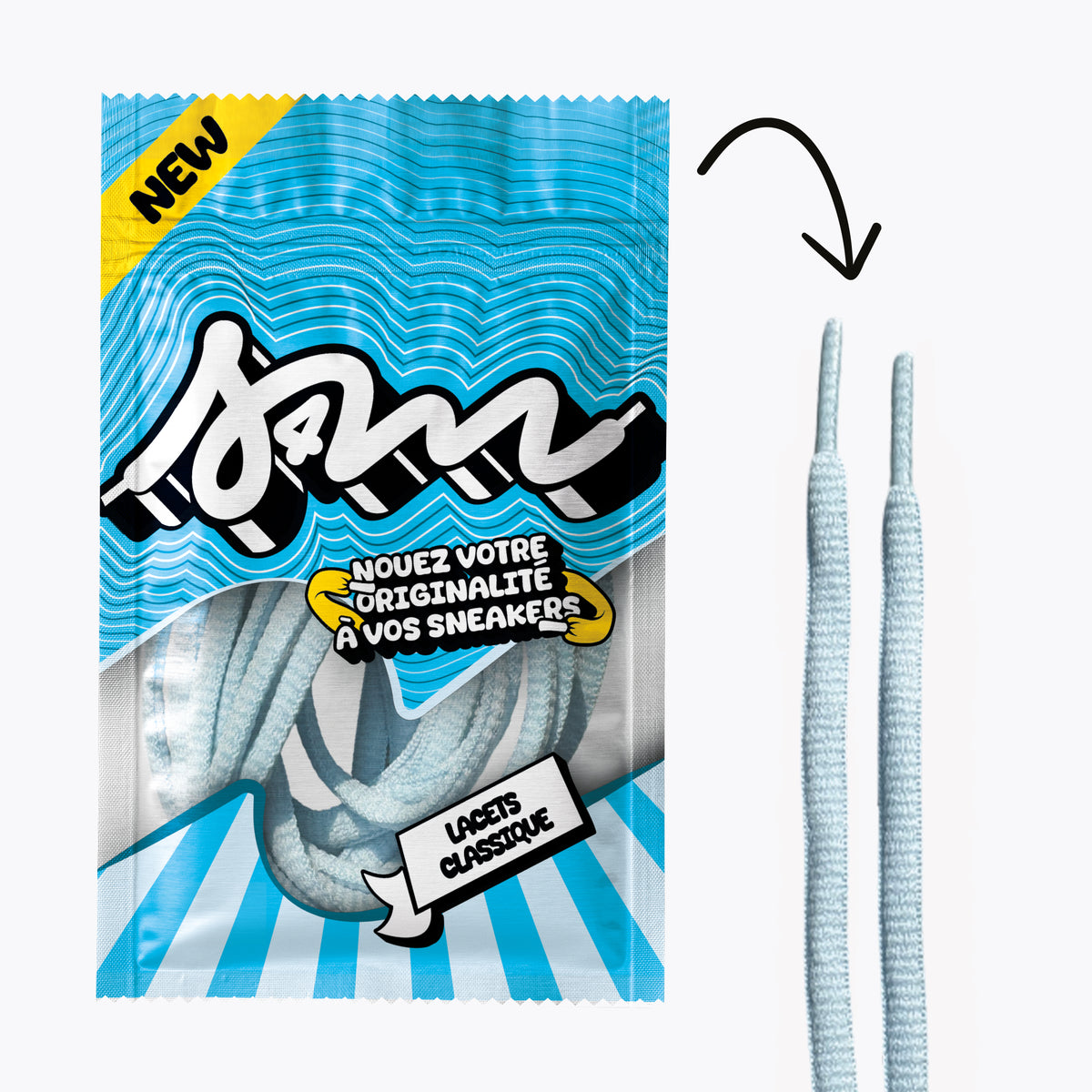 LACETS CLASSIC ROND BLEU CIEL