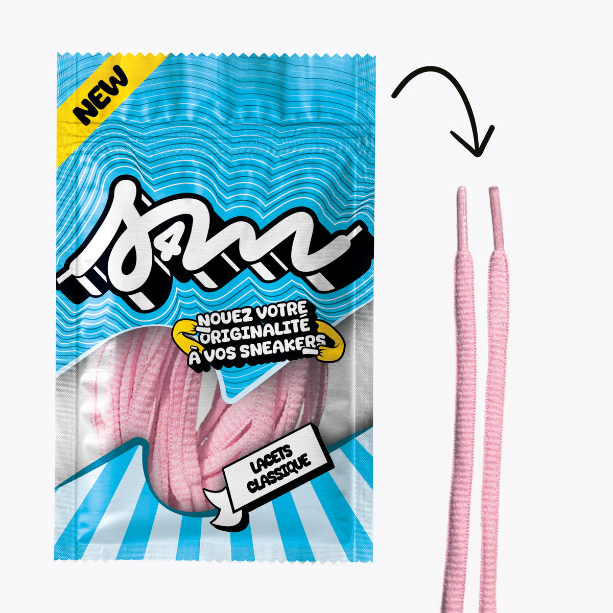 LACETS CLASSIC ROND ROSE