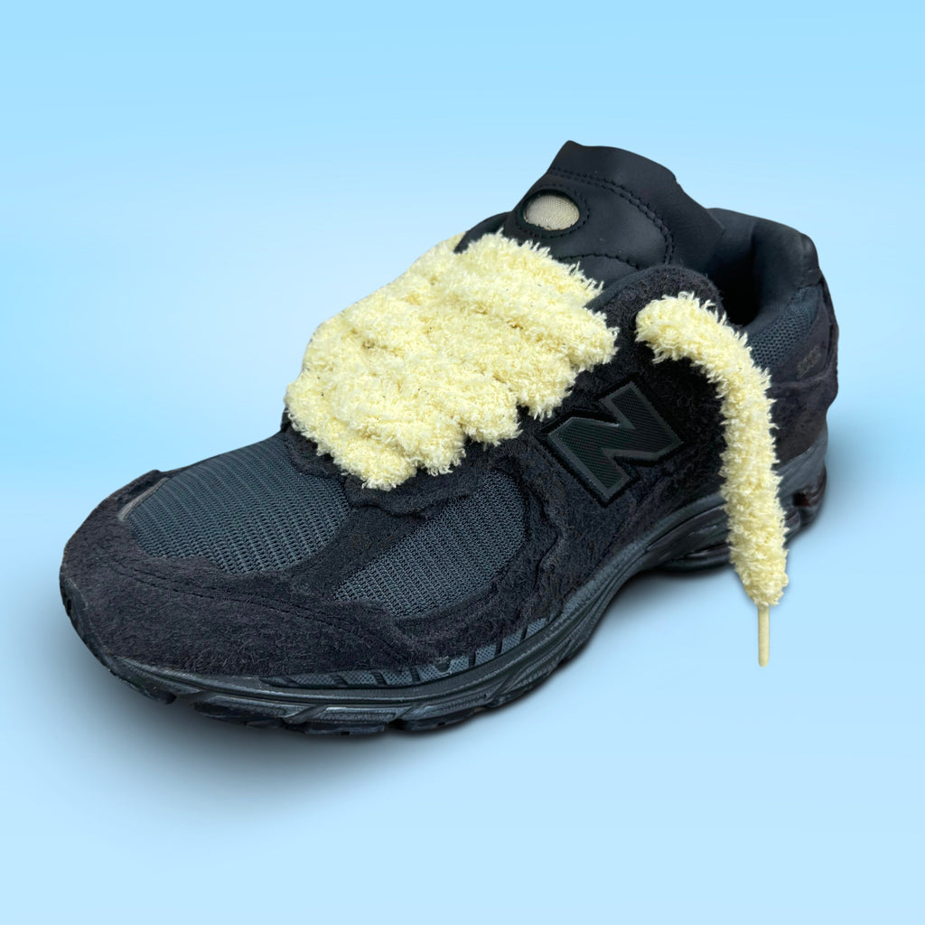 LACETS FLUFFY LARGE JAUNE