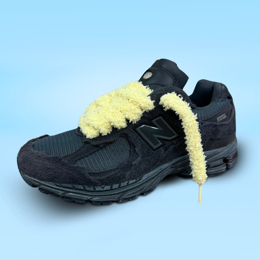 LACETS FLUFFY LARGE JAUNE