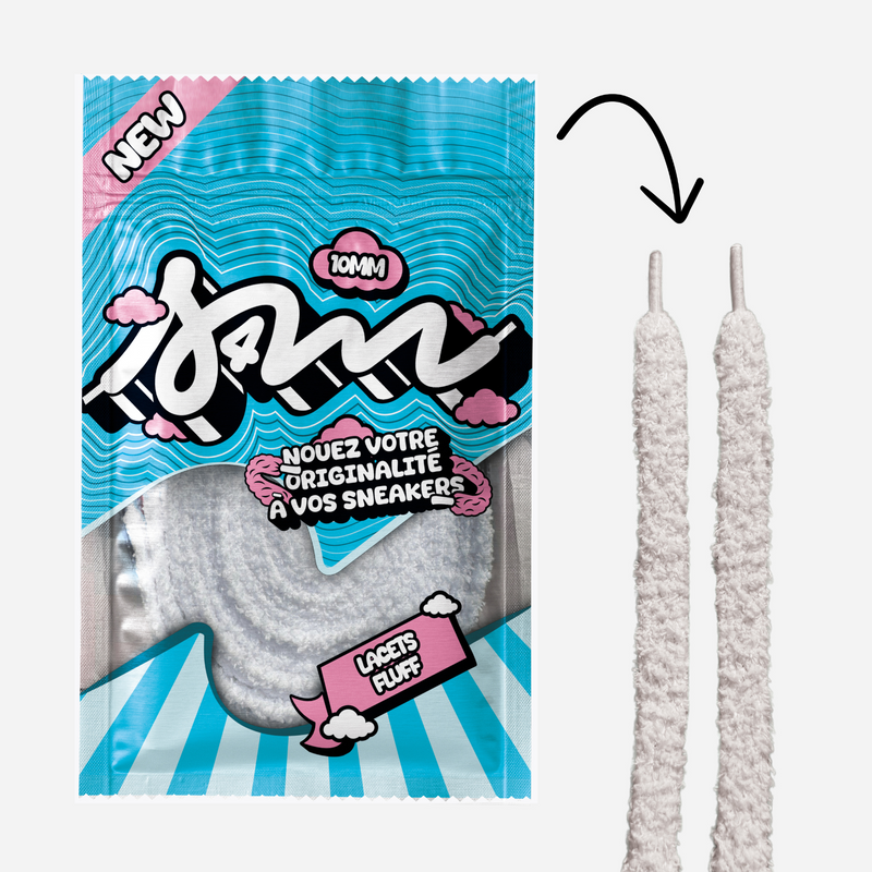 LACETS FLUFFY SLIM BLANC