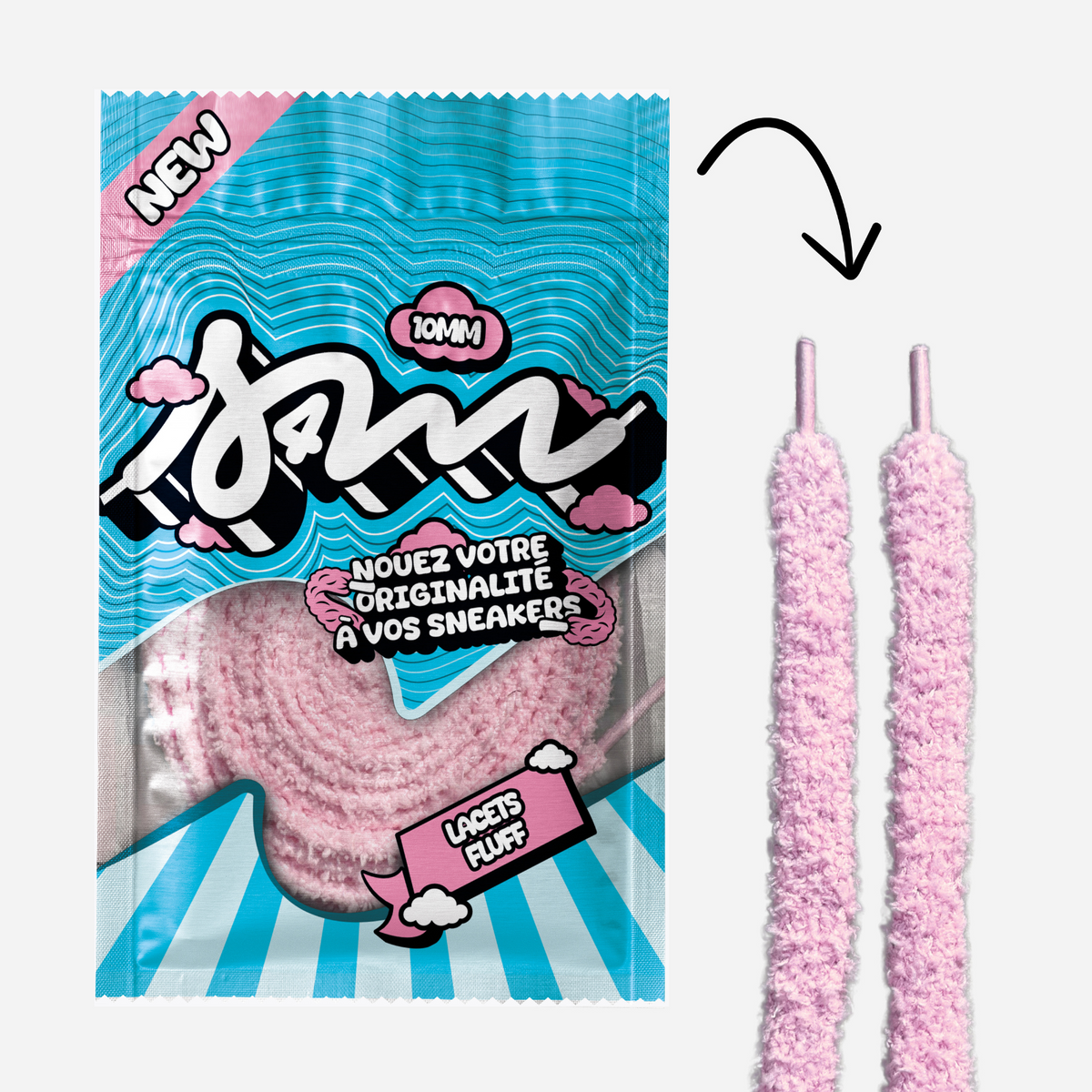 LACETS FLUFFY SLIM ROSE