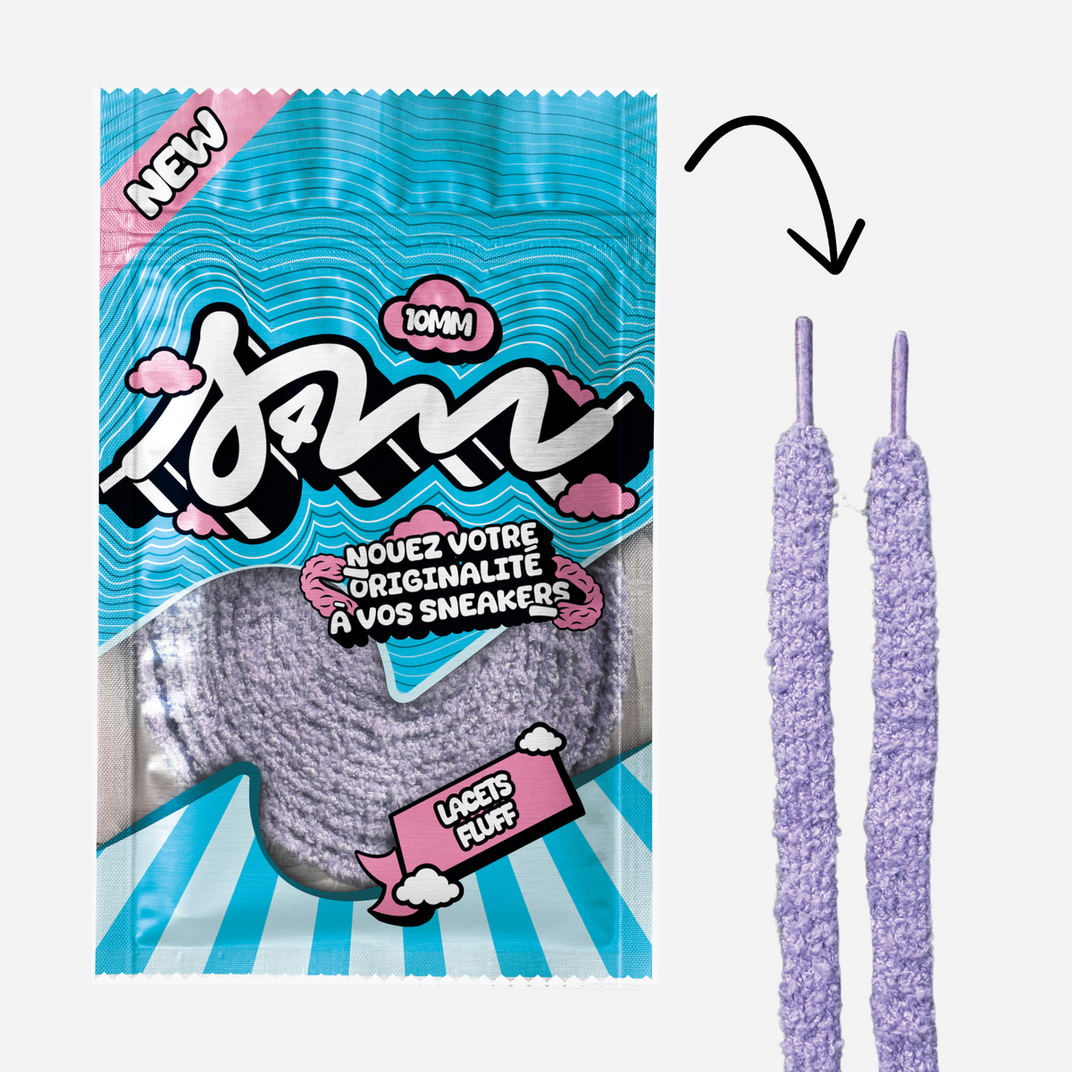 LACETS FLUFFY SLIM VIOLET