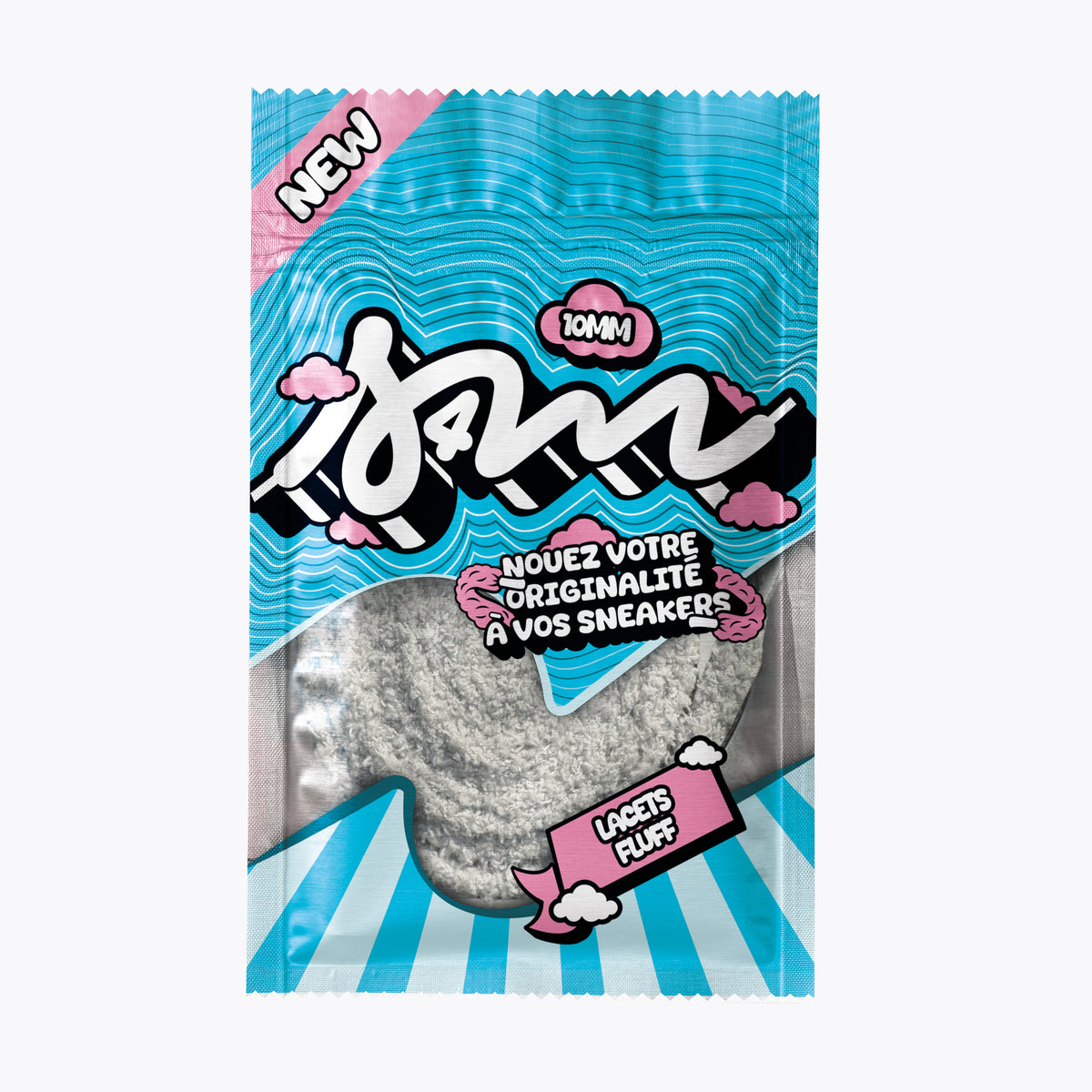 LACETS FLUFFY SLIM GRIS