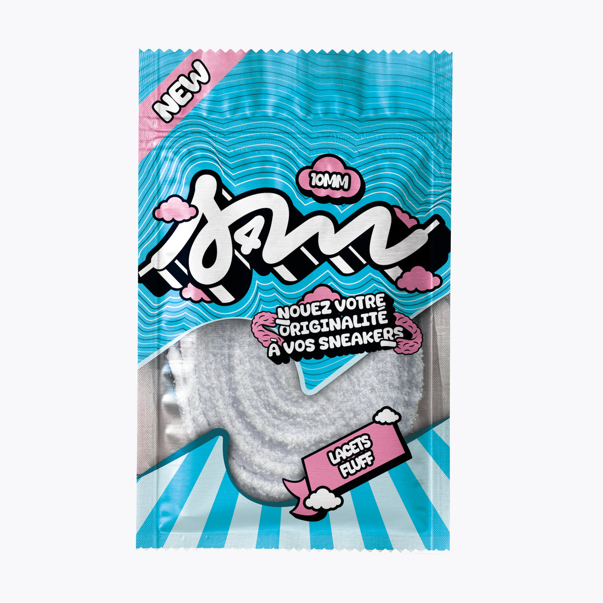 LACETS FLUFFY SLIM BLANC