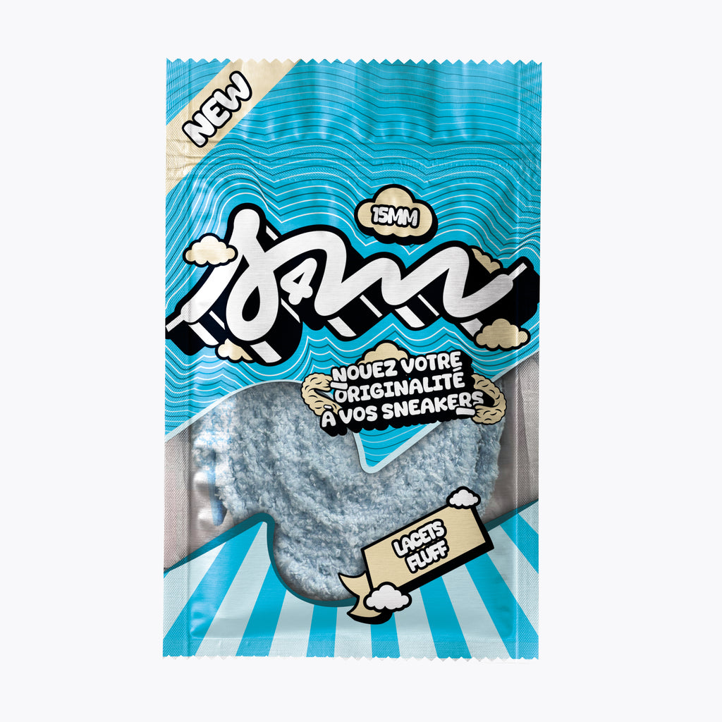 LACETS FLUFFY LARGE BLEU