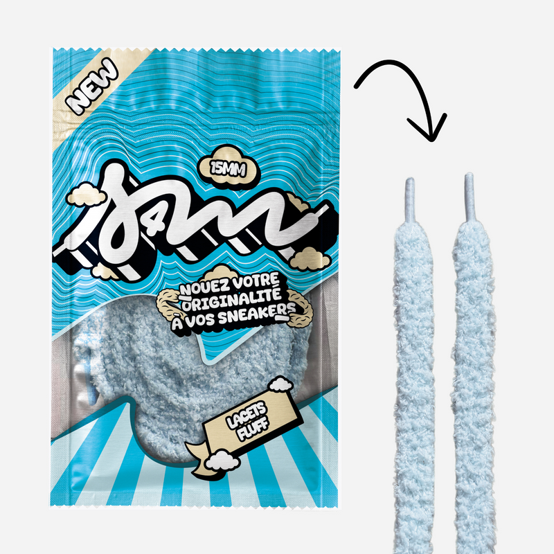 LACETS FLUFFY LARGE BLEU