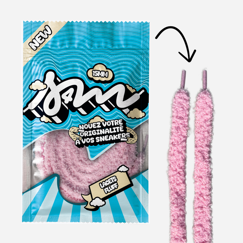 LACETS FLUFFY LARGE ROSE