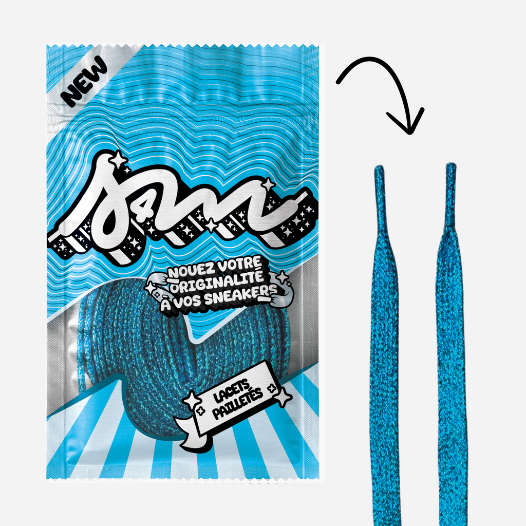 LACETS PAILLETTÉ BLEU CLAIRE