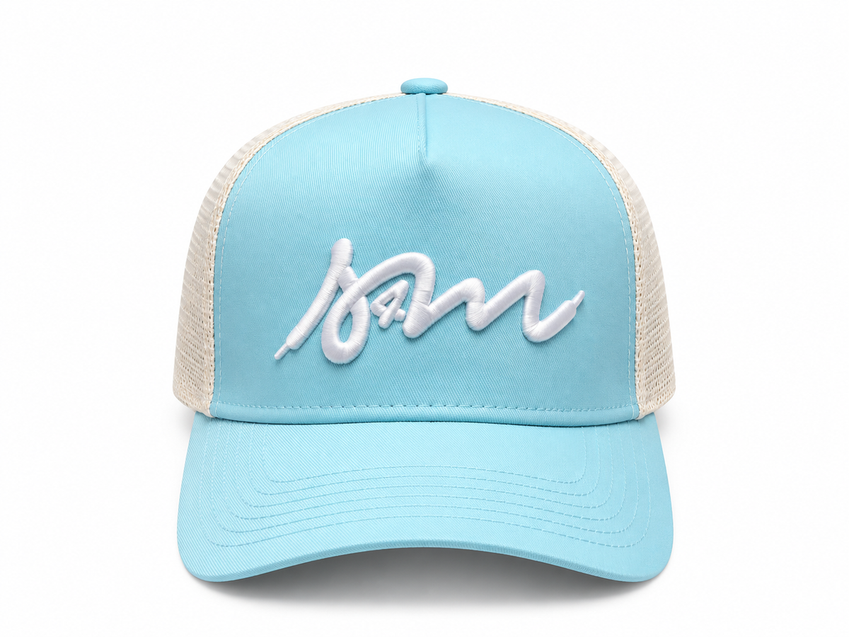 Pack Never Give Up Bleu — Casquette et Lacets Fluffy