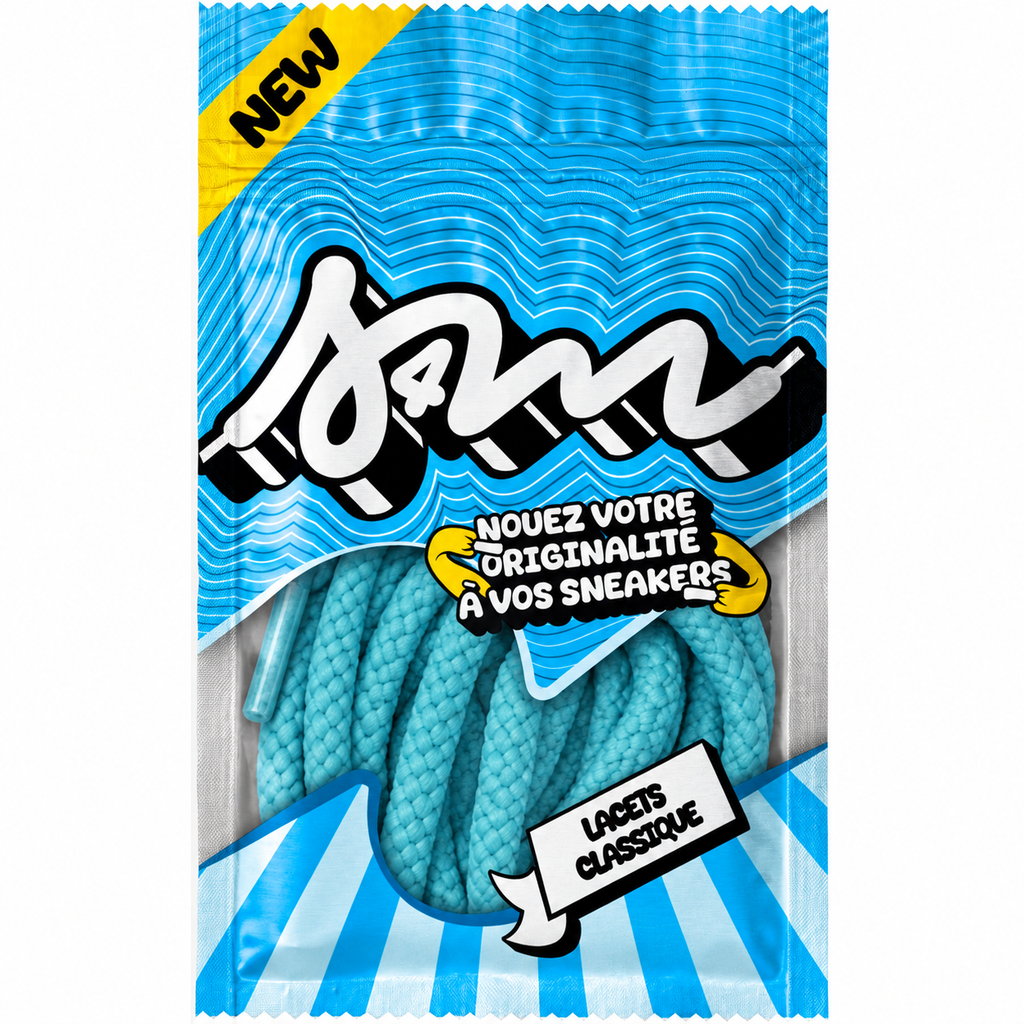 LACETS CORDE BLEU TURQUOISE