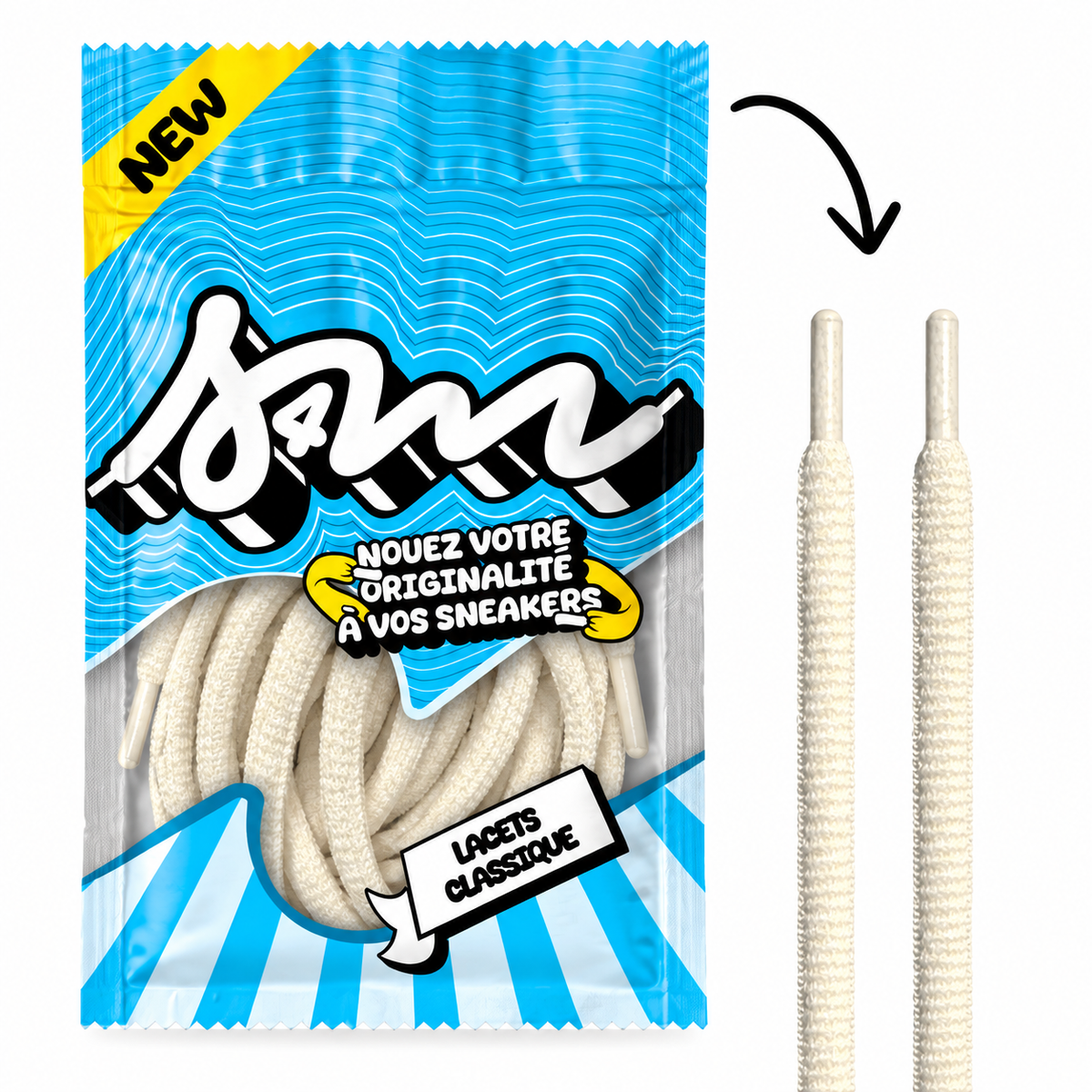 LACETS CLASSIC ROND BEIGE