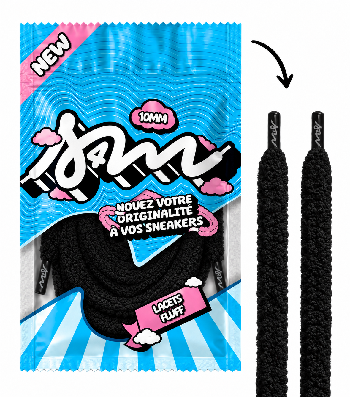 LACETS FLUFFY SLIM NOIR