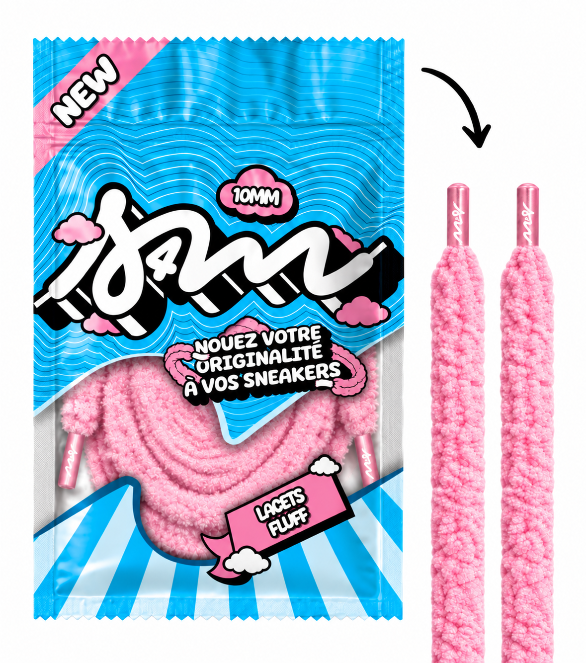 LACETS FLUFFY SLIM ROSE
