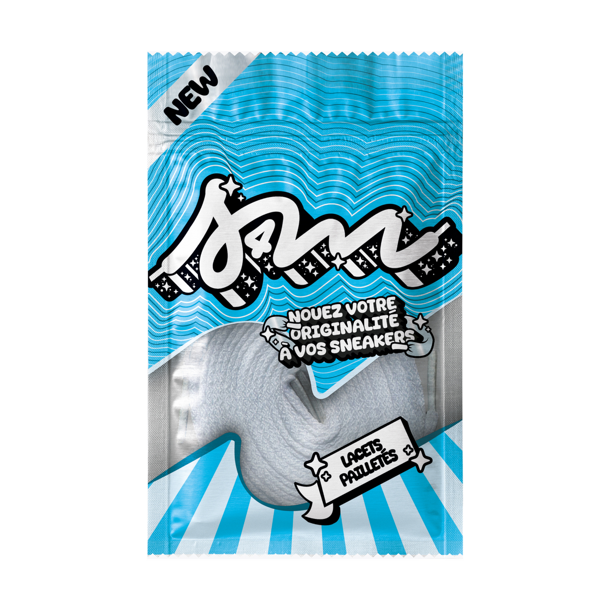 LACETS PAILLETTÉ BLANC