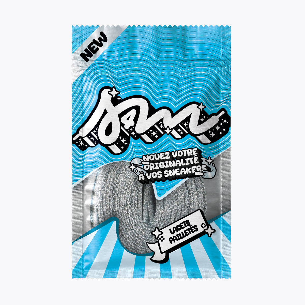 LACETS PAILLETTÉ ARGENTÉ