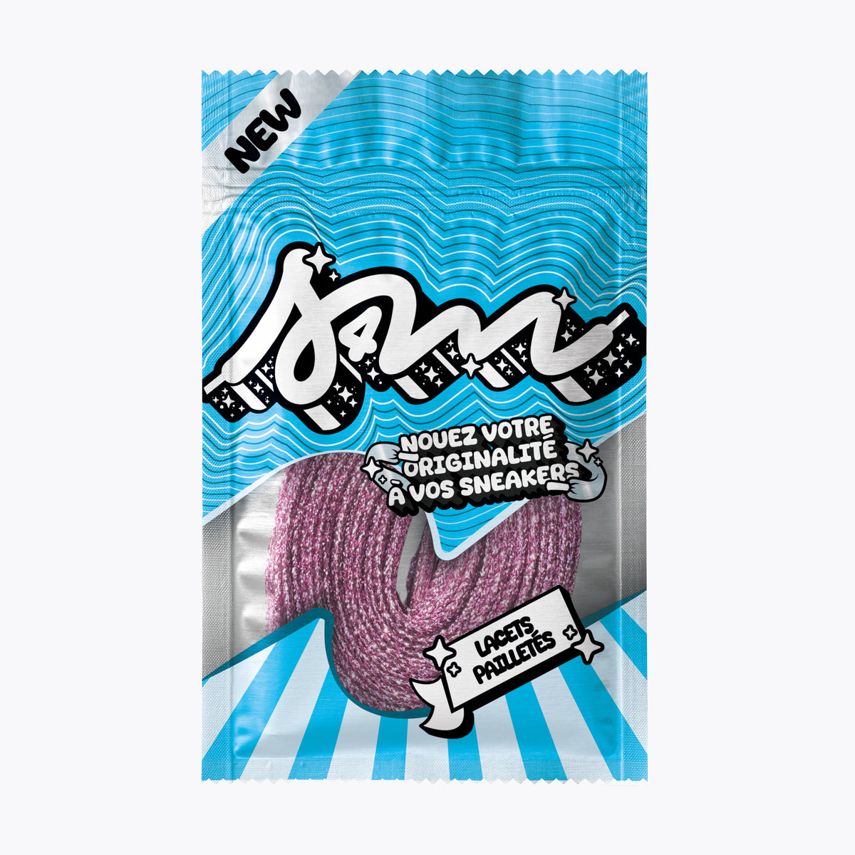 LACETS PAILLETTÉ ROSE