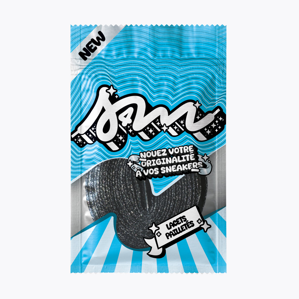 LACETS PAILLETTÉ NOIR