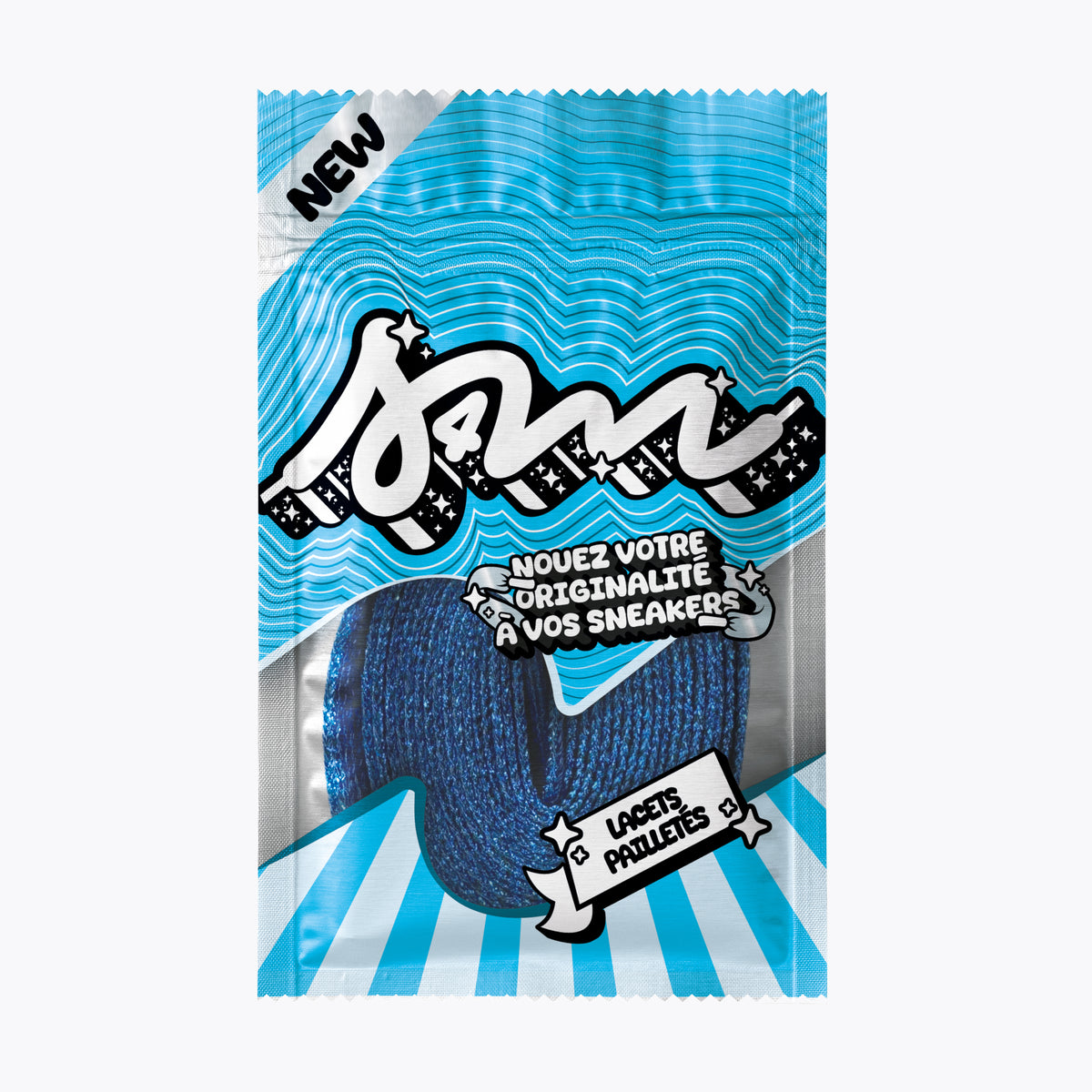 LACETS PAILLETTÉ BLEU ROYALE