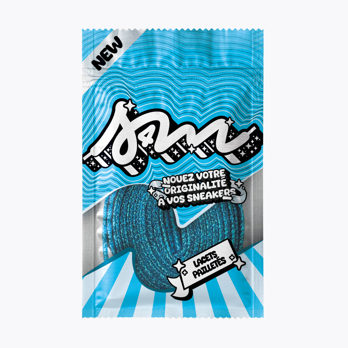 LACETS PAILLETTÉ BLEU CLAIRE