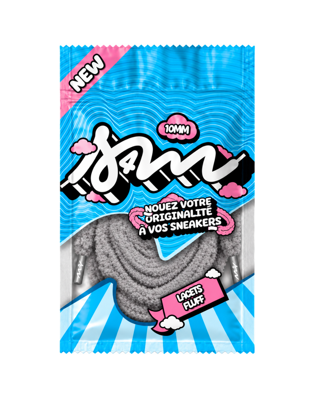 LACETS FLUFFY SLIM GRIS