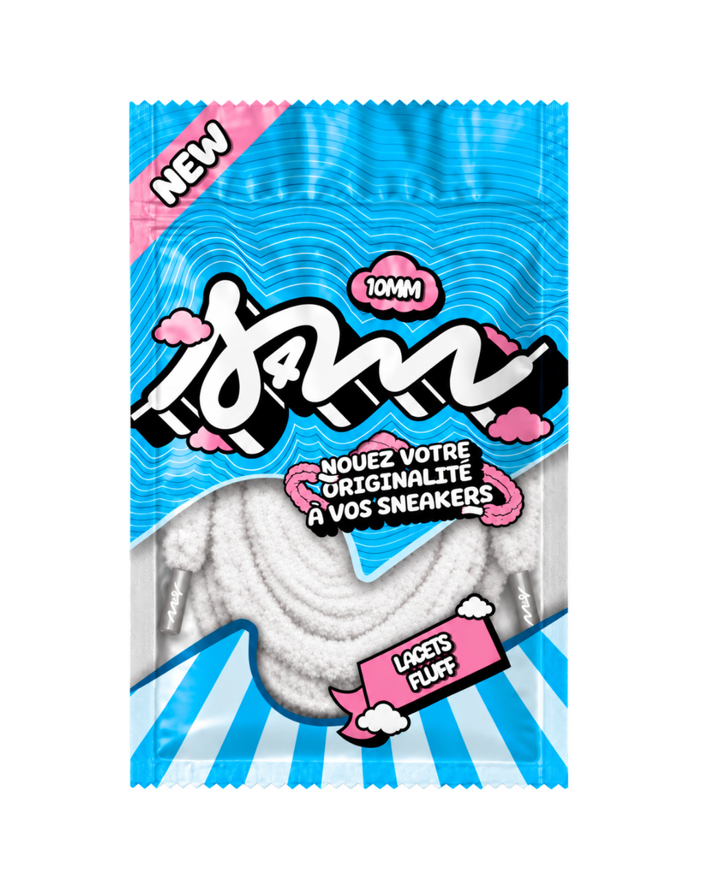 LACETS FLUFFY SLIM BLANC