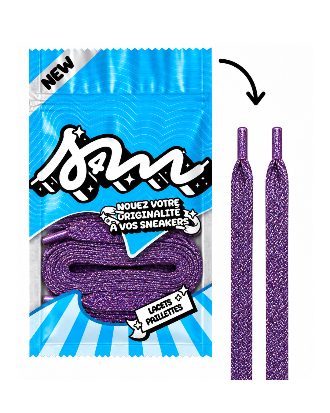 LACETS PAILLETTÉ VIOLET
