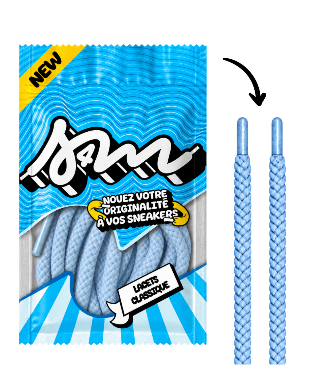 LACETS CORDE BLEU