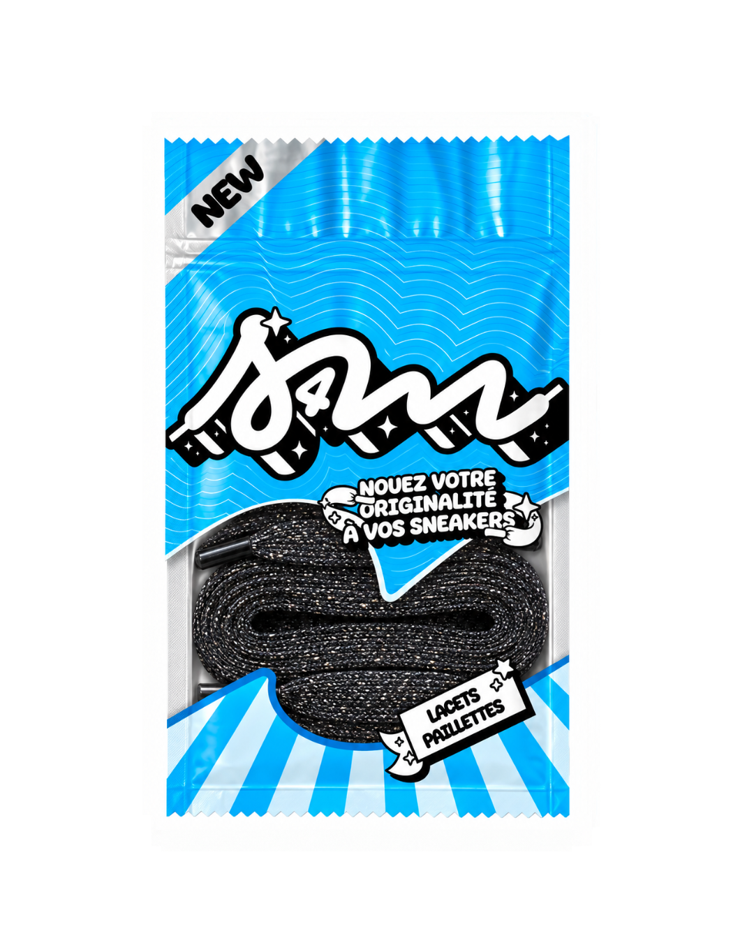 LACETS PAILLETTÉ NOIR