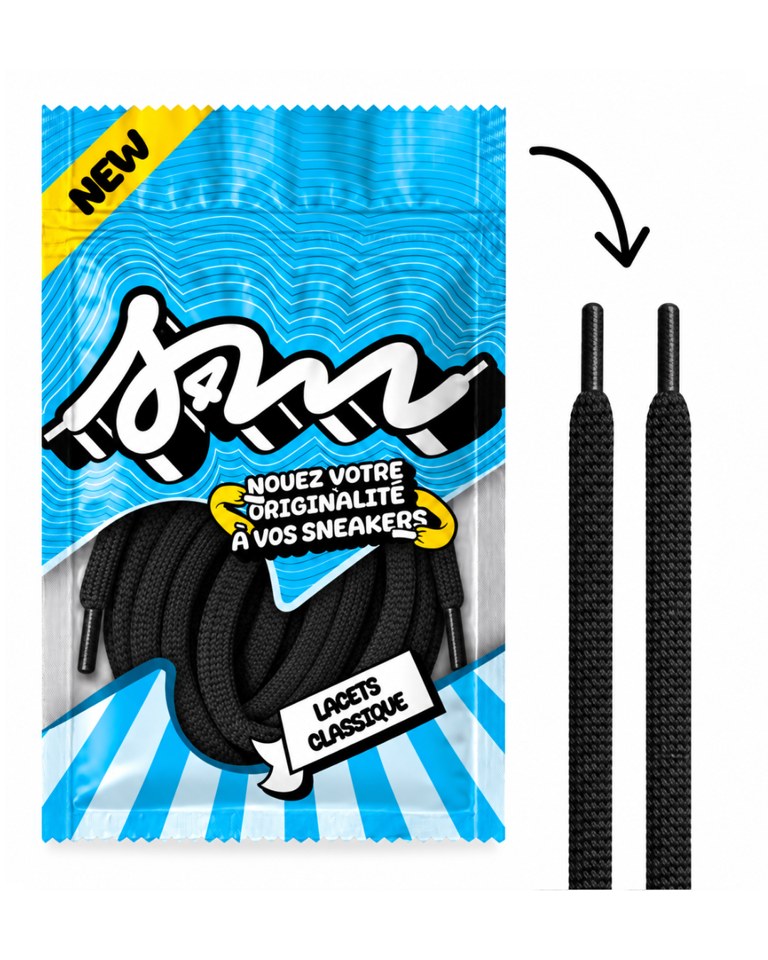 LACETS CLASSIC ROND NOIR