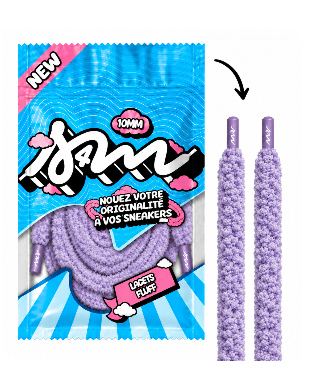 LACETS FLUFFY SLIM VIOLET