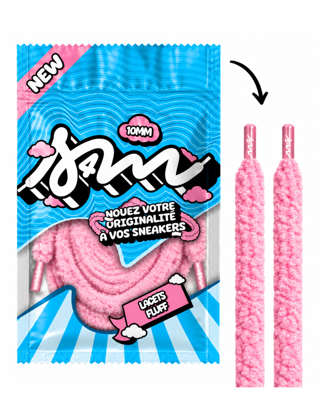 LACETS FLUFFY SLIM ROSE