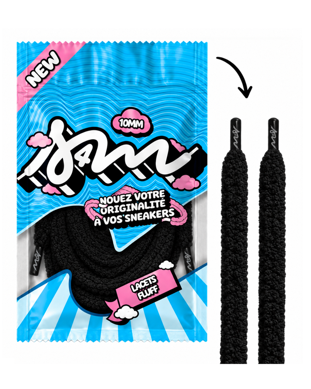 LACETS FLUFFY SLIM NOIR