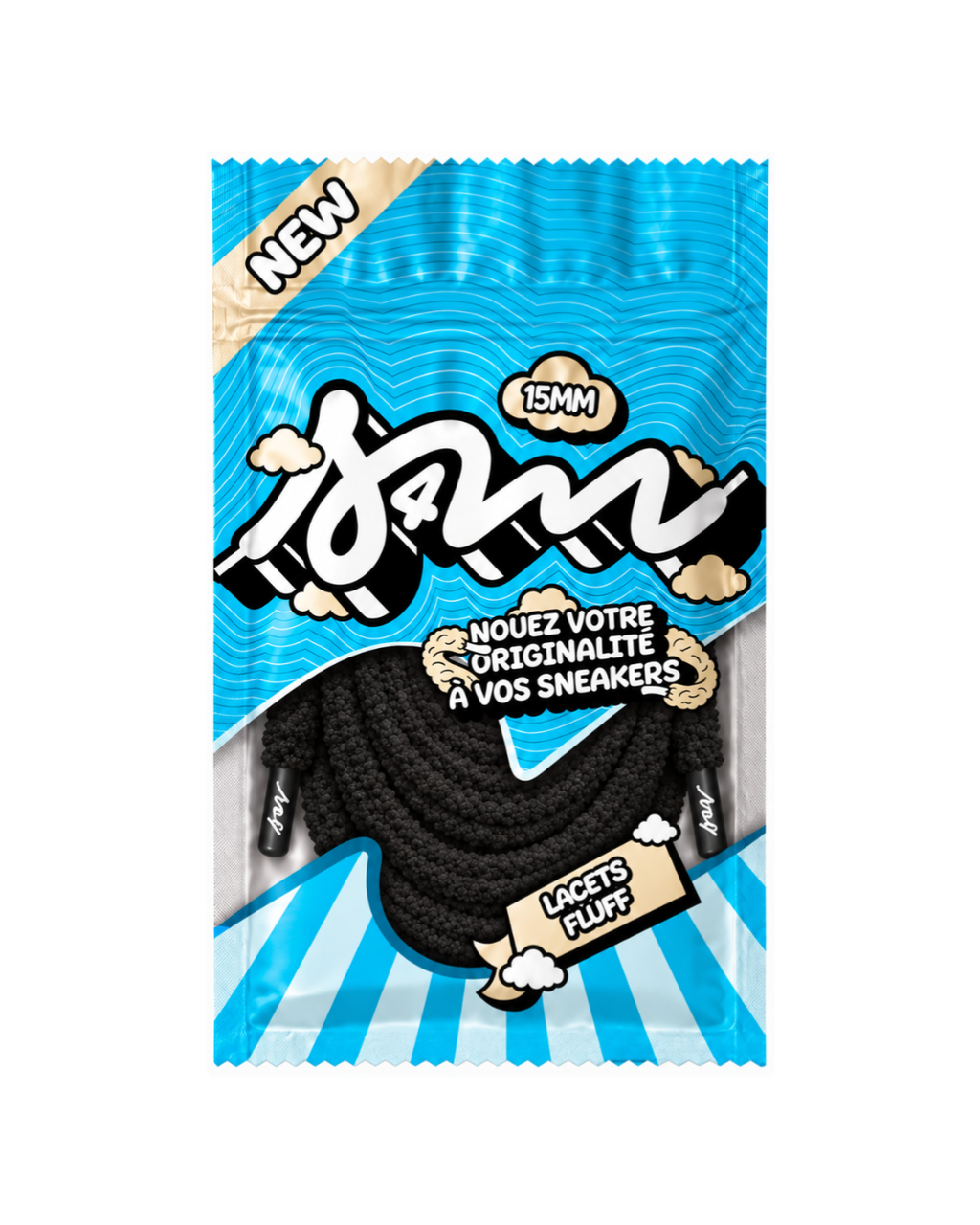 LACETS FLUFFY LARGE NOIR