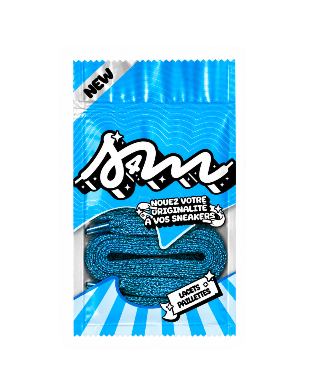 LACETS PAILLETTÉ BLEU CLAIRE