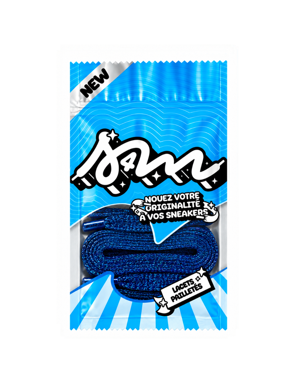 LACETS PAILLETTÉ BLEU ROYALE