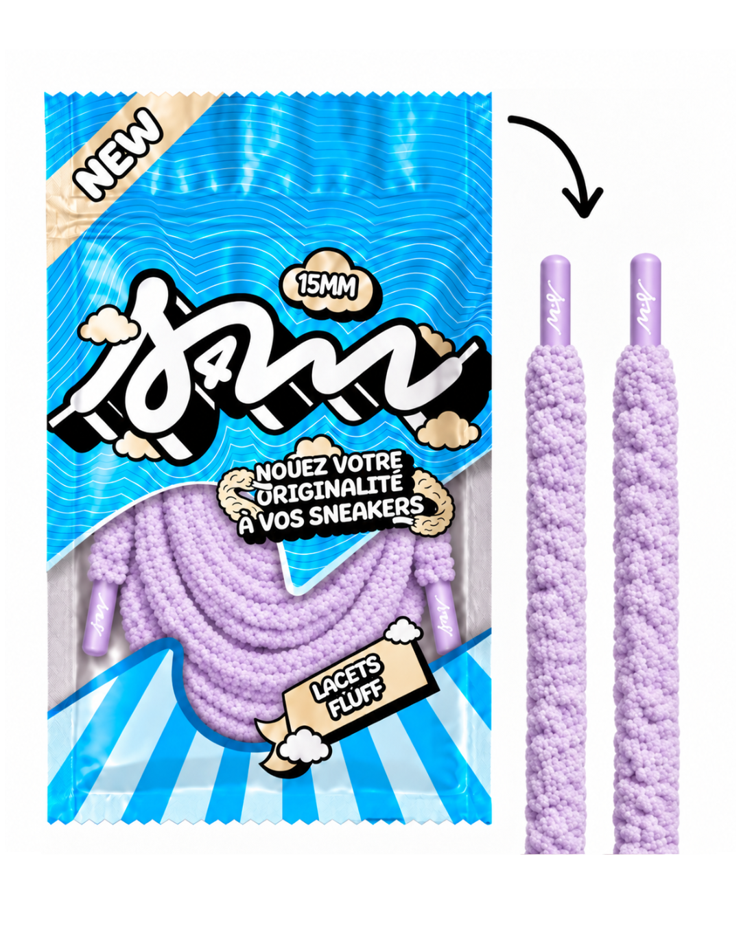 LACETS FLUFFY LARGE VIOLET