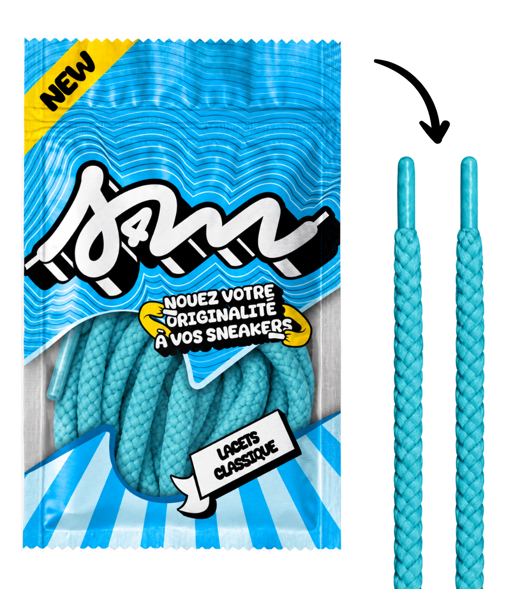 LACETS CORDE BLEU TURQUOISE