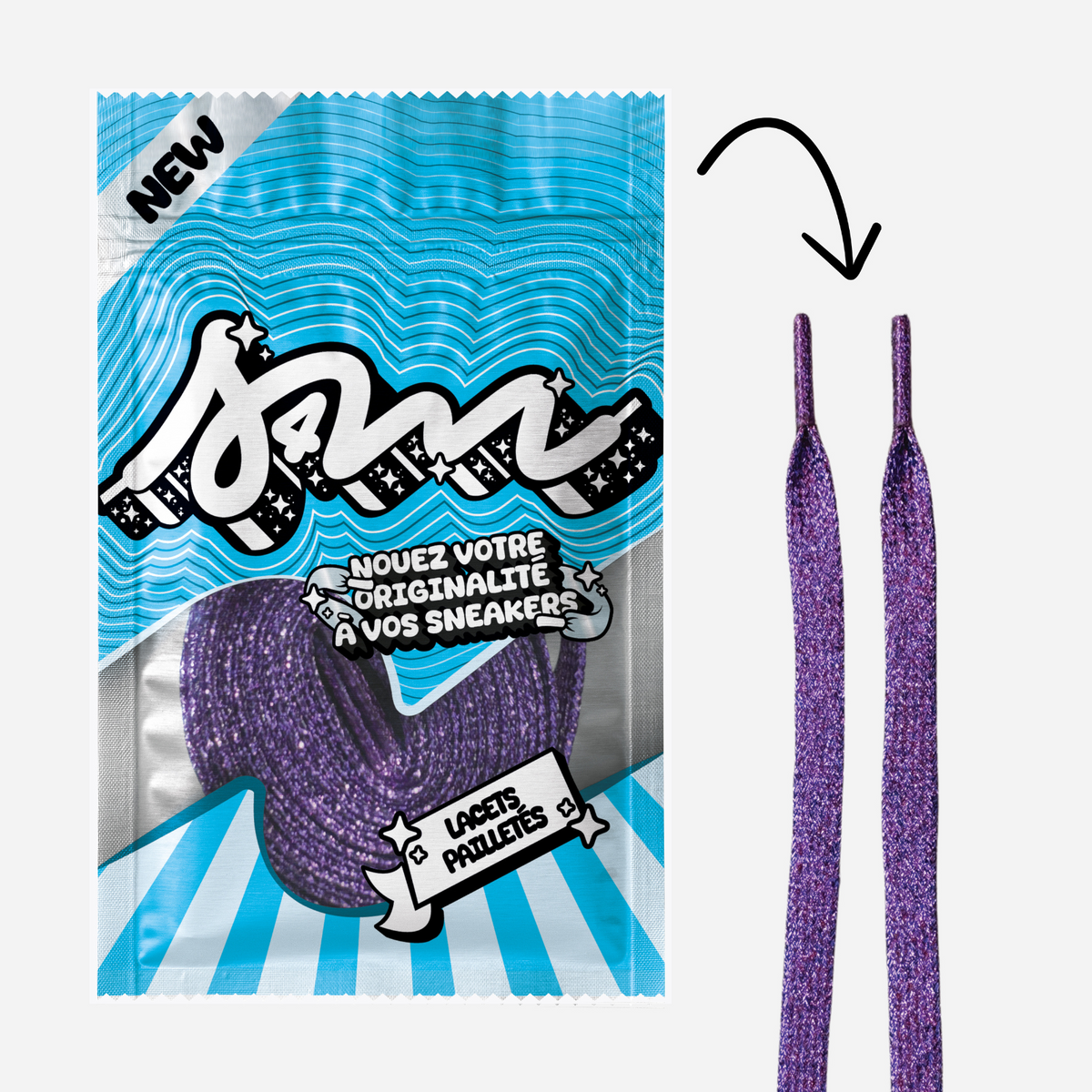 LACETS PAILLETTÉ VIOLET